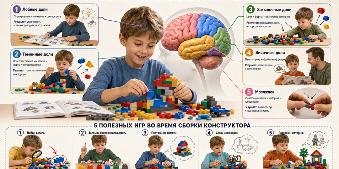 🧩 Почему конструкторы полезны для мозга ребёнка? Это гораздо больше, чем просто игра! 😍