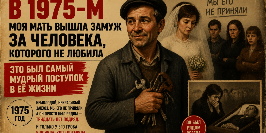 В 1975-м моя мать вышла замуж за человека, которого не любила. Это был самый мудрый поступок в её жизни