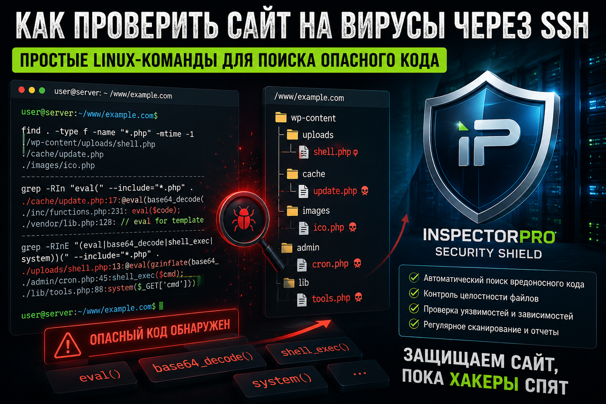 Поиск вредоносного кода при помощи SSH