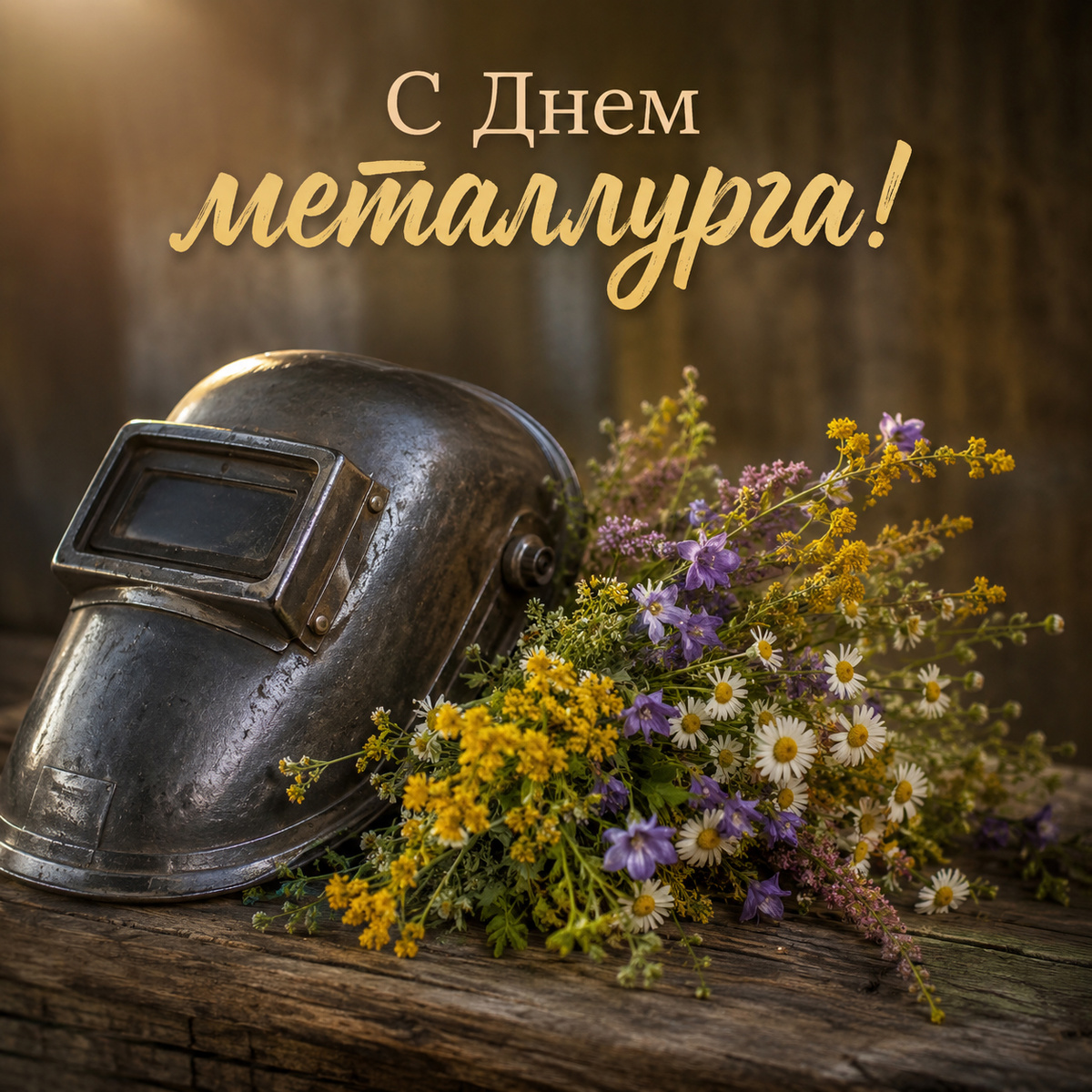 РБК Life📷Открытка с полевыми цветами и надписью «С Днем металлурга!»