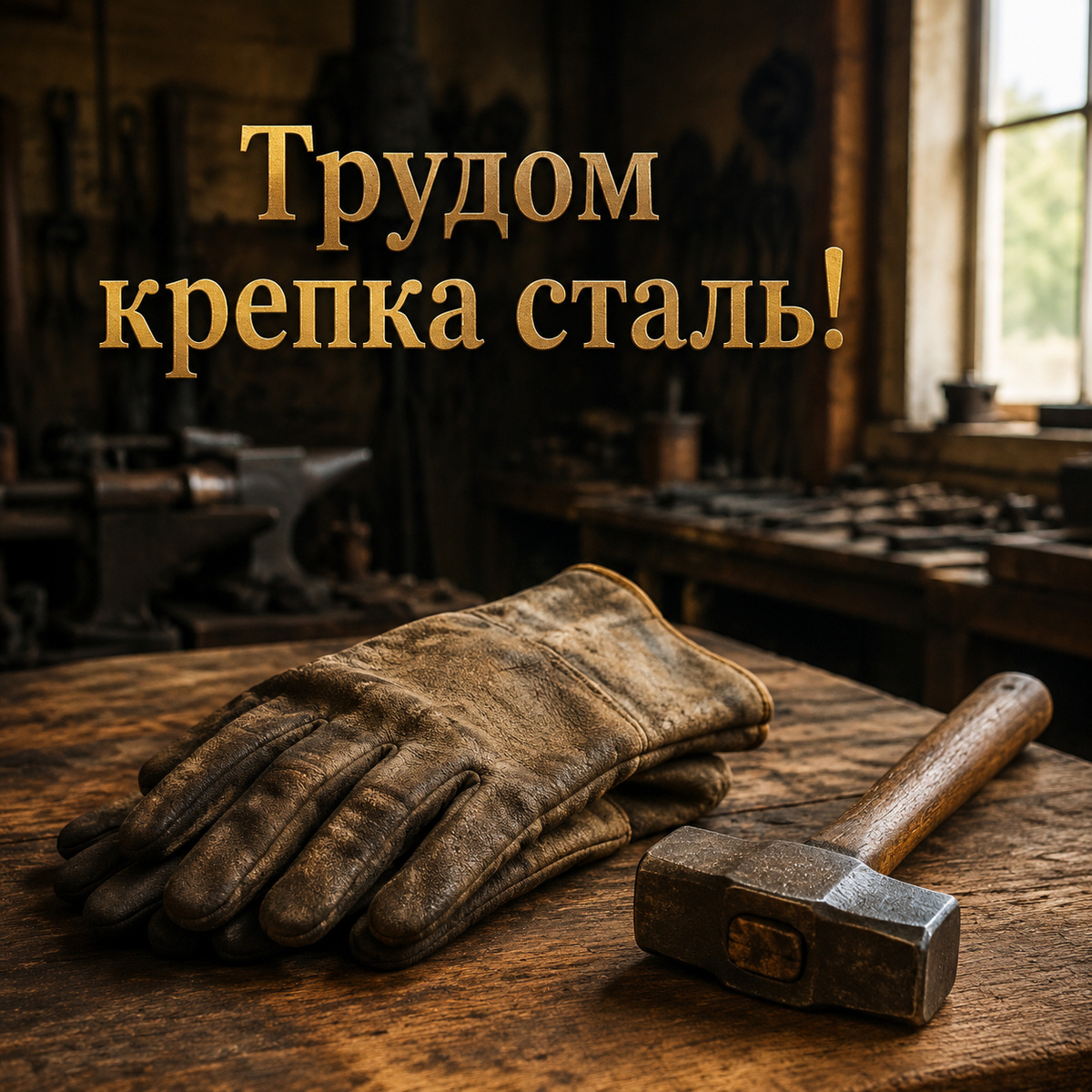 РБК Life📷Открытка ко Дню металлурга с надписью «Трудом закаляется сталь!»