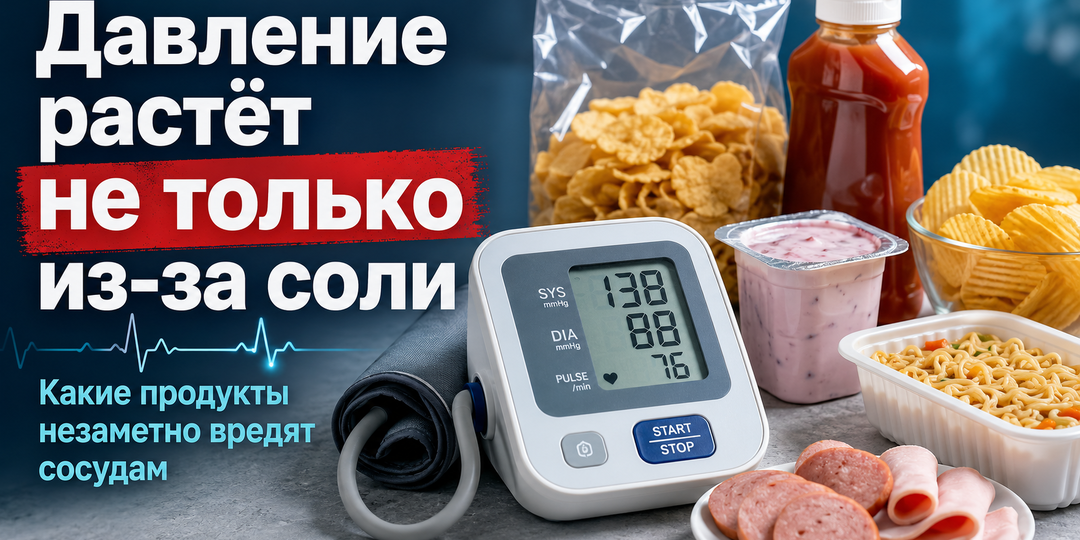 Давление растёт не только из-за соли: какие продукты незаметно вредят сосудам