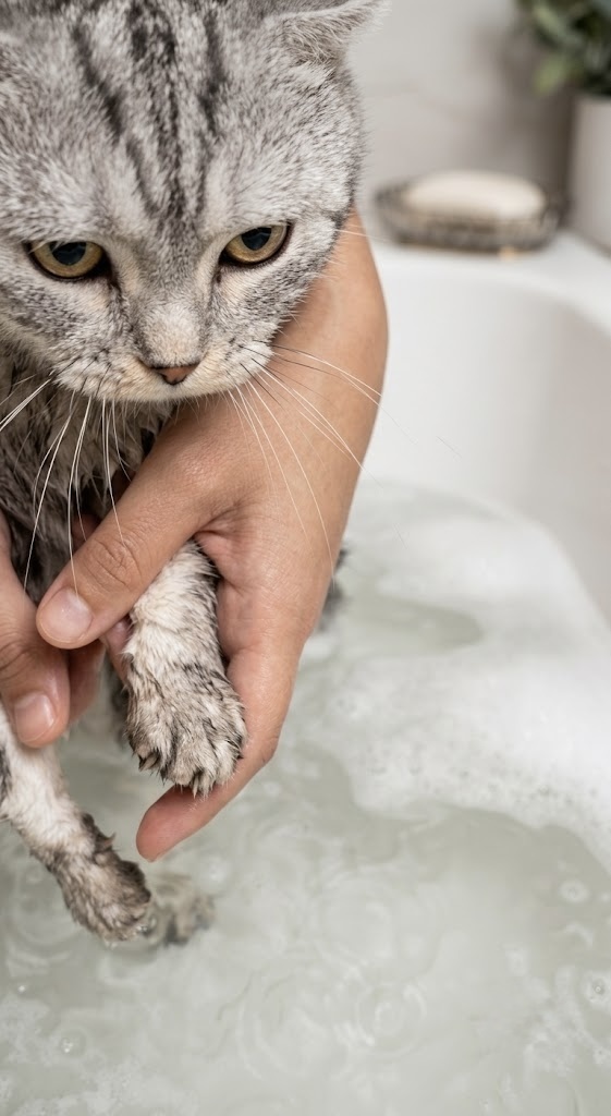 Моем кота Тимофея 