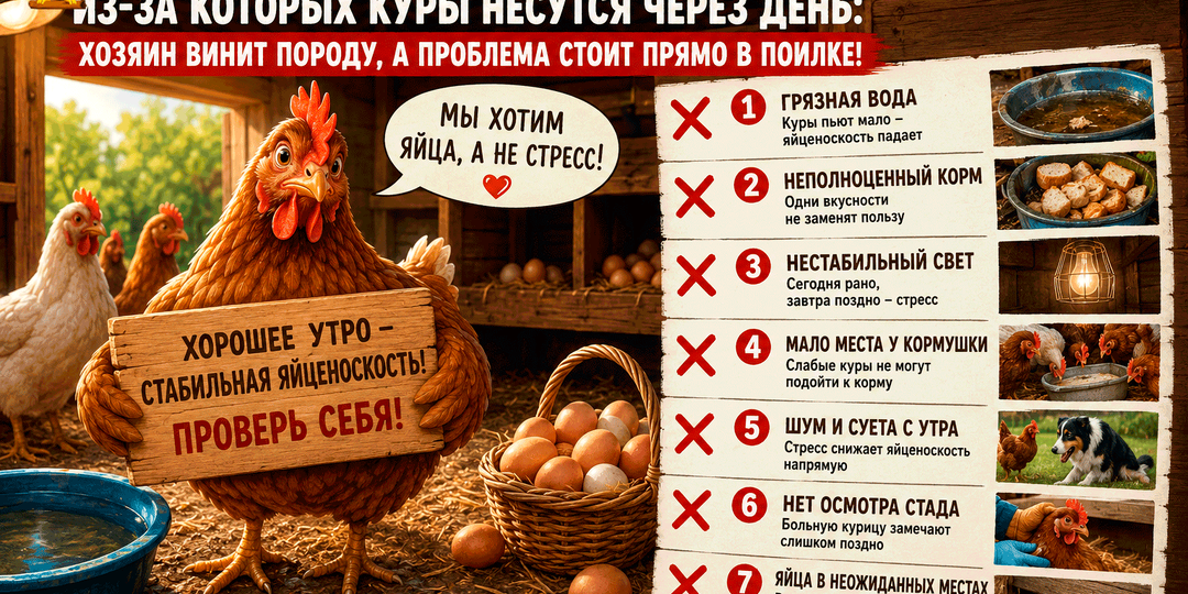 Семь утренних ошибок, из-за которых куры несутся через день