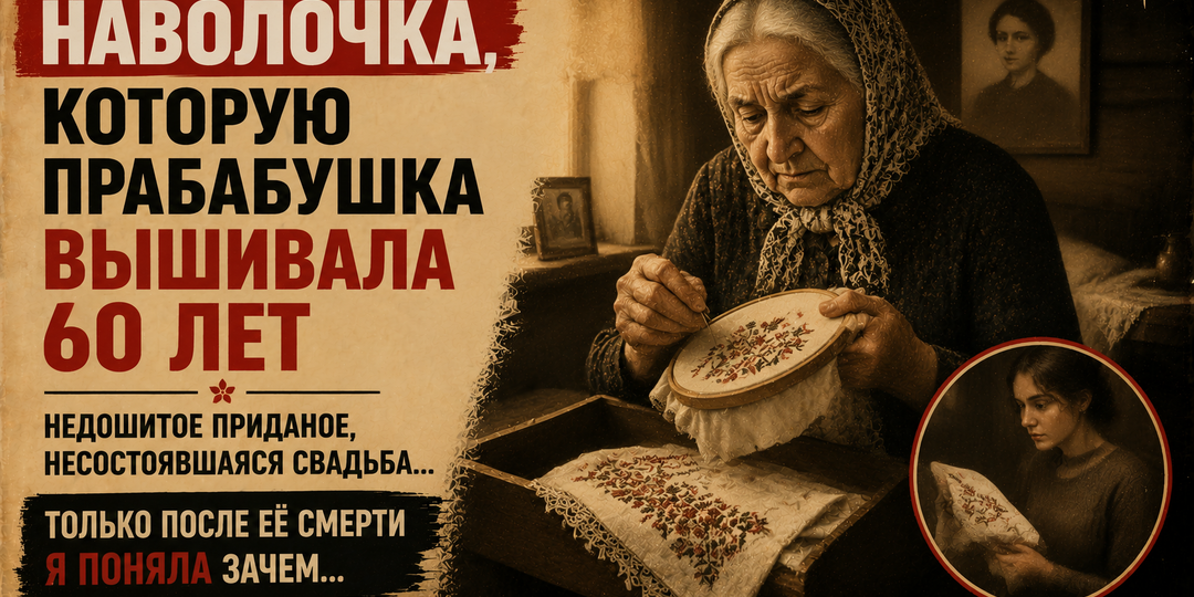 Наволочка, которую прабабушка вышивала 60 лет
