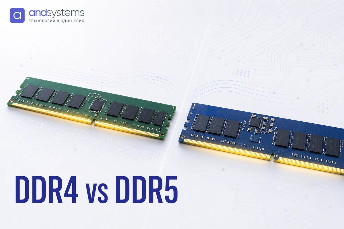 Каждое поколение серверных CPU принимает строго одно поколение памяти, а модули DDR4 и DDR5 физически несовместимы. Разбираем карту платформ Intel Xeon и AMD EPYC, отличия стандартов и два практических сценария — докупку в парк DDR4 и переход на DDR5.
