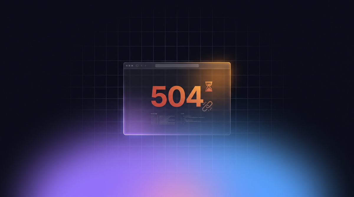 504 Gateway Timeout — шлюз не получил своевременный ответ от сервера приложения.