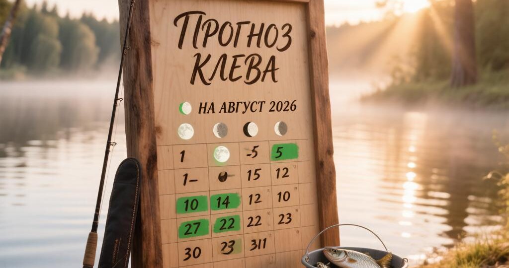 Прогноз клева на август 2026 года для Северо-Западного региона.