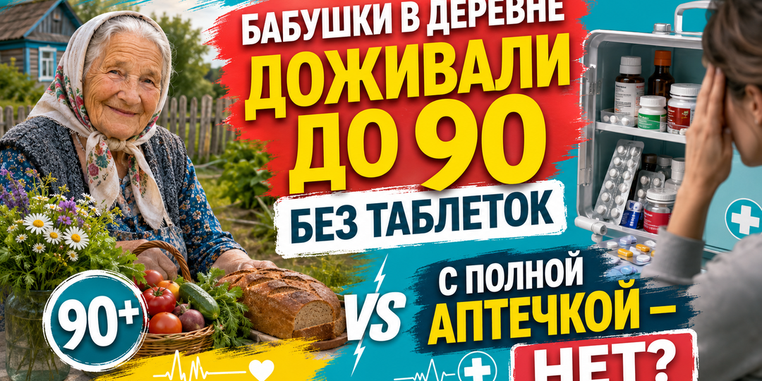 Почему бабушки в деревне доживали до 90 лет без единой таблетки, а мы с полной аптечкой - нет
