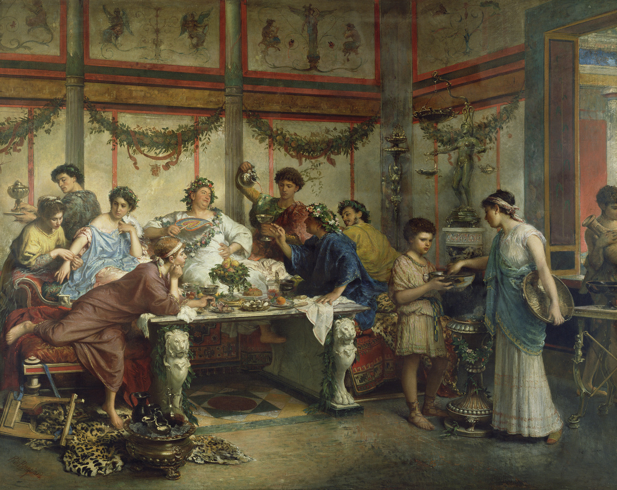  «Римский пир». Художник Роберто Бомпиани. 1875 г. (Источник: Википедия)
