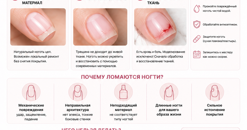 Что делать, если сломался ноготь?