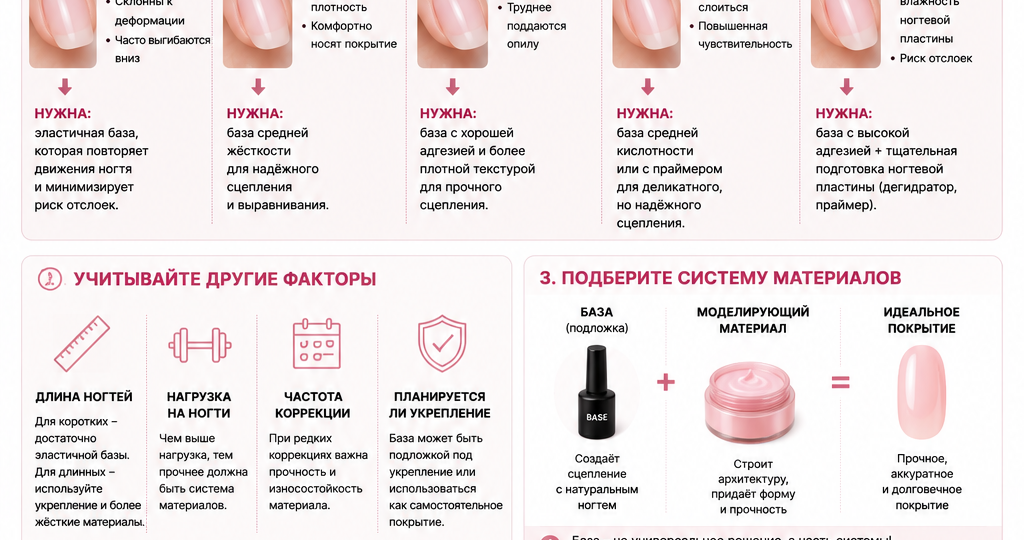 Как подобрать базу под тип ногтей клиента: ошибка, из-за которой появляются отслойки