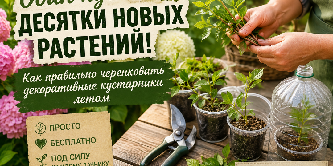 Один куст — десятки новых растений. Как легко размножить декоративные кустарники летом
