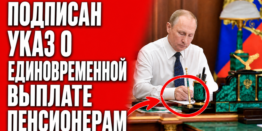 🚨 ПОДПИСАН УКАЗ О ЕДИНОВРЕМЕННОЙ ВЫПЛАТЕ ПЕНСИОНЕРАМ.