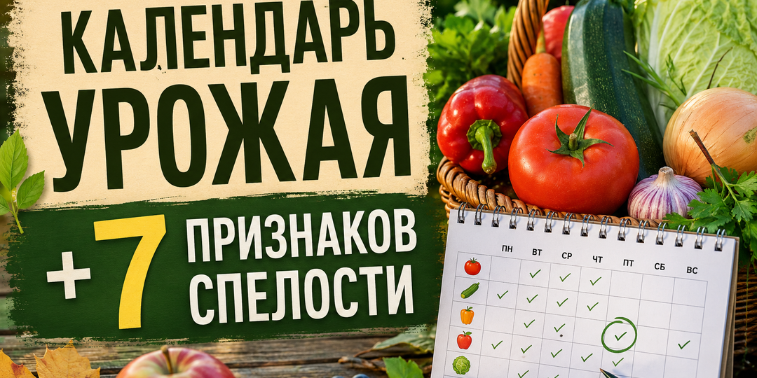 🌿 Когда собирать урожай, чтобы он не сгнил через неделю: календарь дачника + 7 признаков спелости