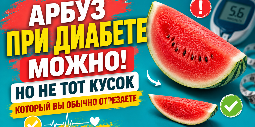 Арбуз при диабете - можно. Но не тот кусок, который вы обычно отрезаете