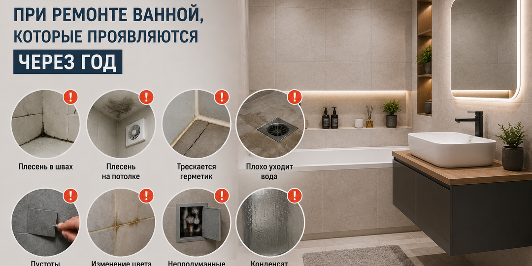 Ошибки при ремонте ванной, которые проявляются через год