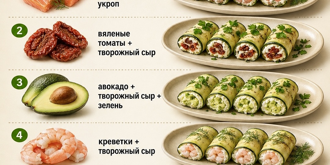 ЛУЧШИЕ РУЛЕТИКИ ИЗ КАБАЧКА ДЛЯ ПОХУДЕНИЯ