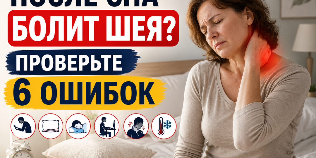 После сна болит шея и трудно повернуть голову? 6 ошибок, которые начинаются ещё вечером