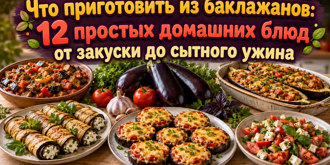 Что приготовить из баклажанов: 12 простых домашних блюд от закуски до сытного ужина.