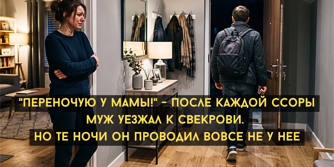"Переночую у мамы!" - после каждой ссоры муж уезжал к свекрови. Но свекровь проговорилась - он ночевал вовсе не у нее