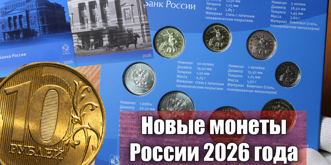 Новые монеты России 2026 года из Санкт-Петербурга