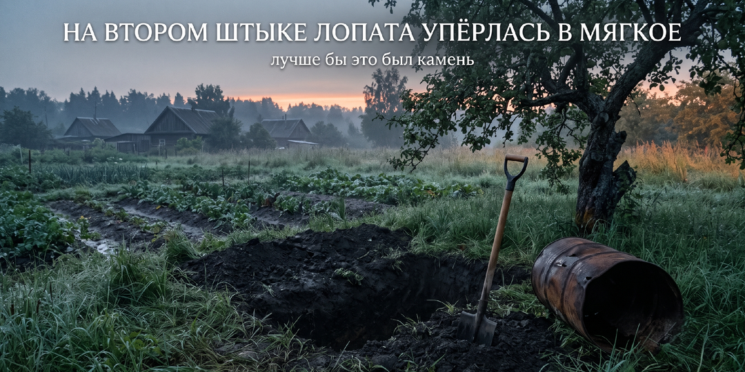 Я копал погреб у себя в огороде. На втором штыке лопата упёрлась в мягкое. Лучше бы это был камень.
