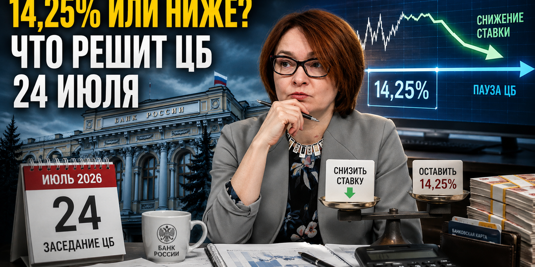 Снизит ли ЦБ ключевую ставку 24 июля: три сценария решения и прогноз до конца 2026 года
