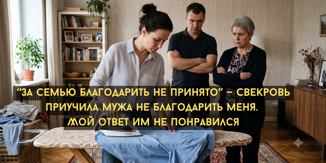 “За семью благодарить не принято” — свекровь приучила мужа не благодарить меня. Мой ответ им не понравился