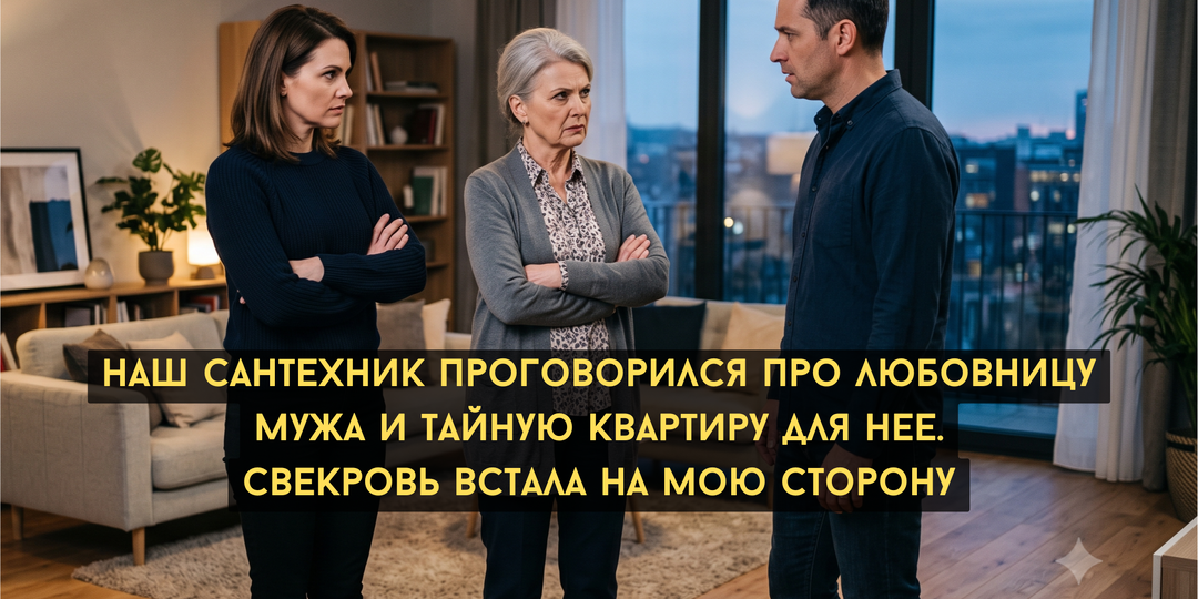 Наш сантехник проговорился про любовницу мужа и тайную квартиру для нее. Свекровь встала на мою сторону