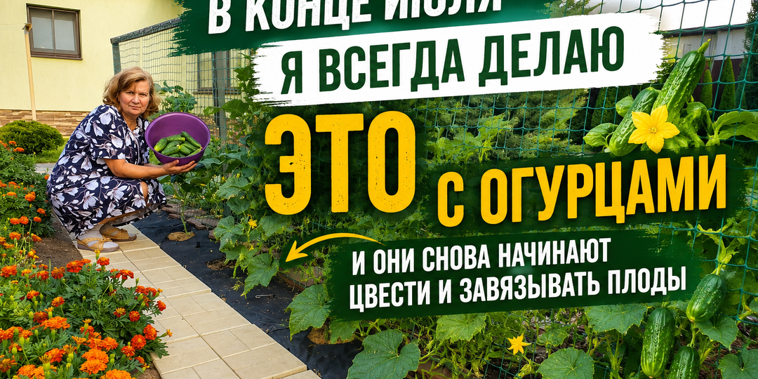 В конце июля я всегда делаю это с огурцами - и они снова начинают цвести и завязывать плоды