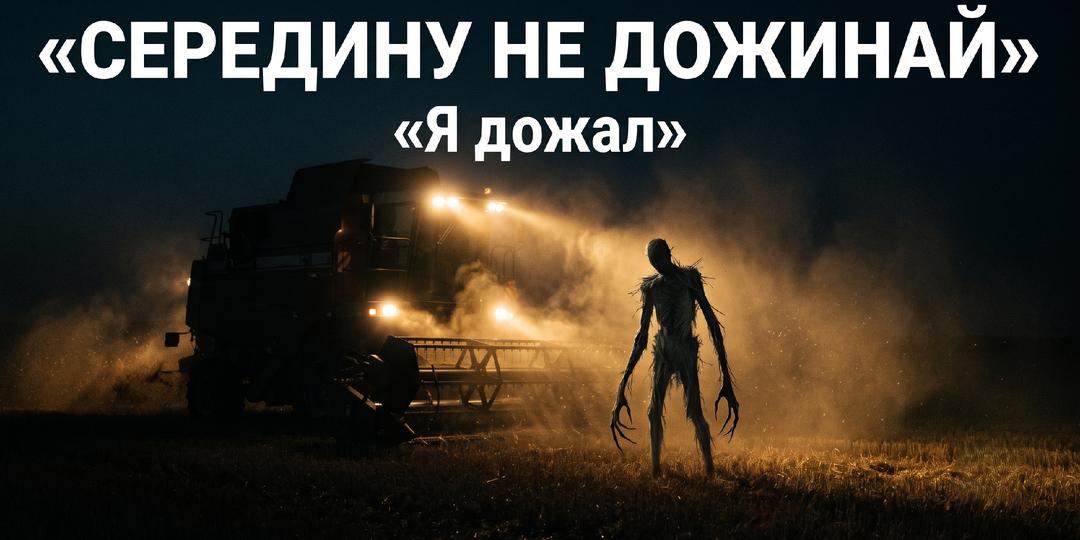 Комбайнёры из года в год оставляли посреди поля нескошенный клин пшеницы. В последнюю ночь я его ДОЖАЛ.