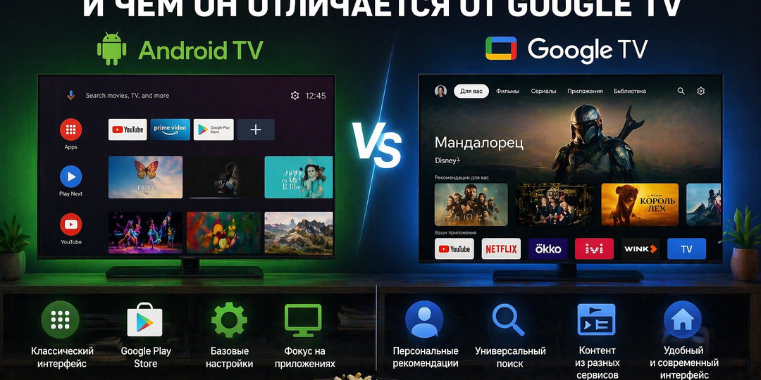 Что такое Android TV и чем он отличается от Google TV