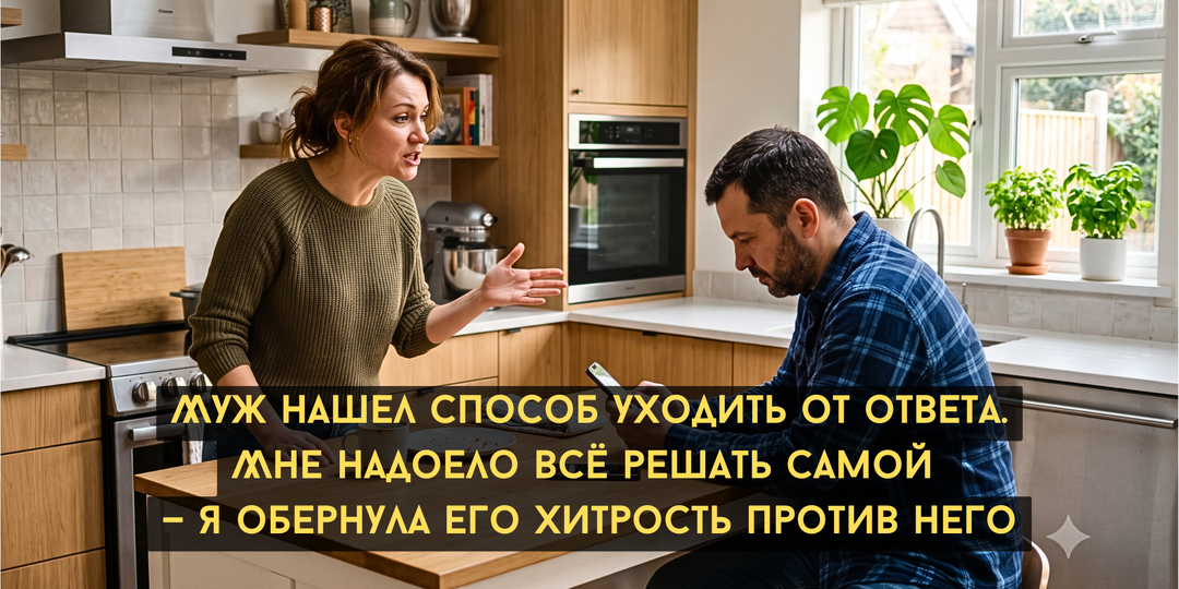 Муж нашел способ уходить от ответа. Мне надоело всё решать самой — я обернула его хитрость против него