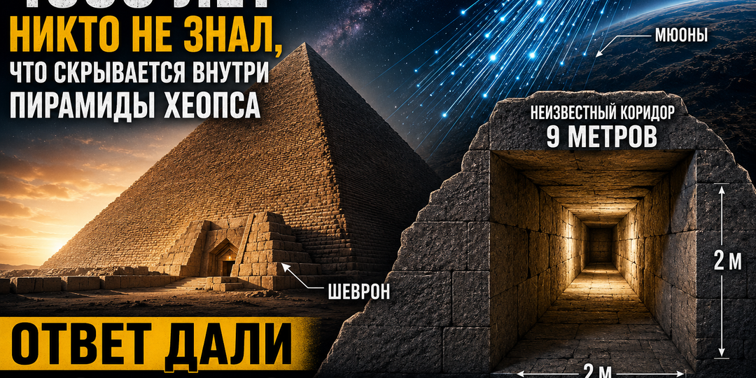 4500 лет никто не знал, что скрывается внутри пирамиды Хеопса. Ответ пришел из космоса