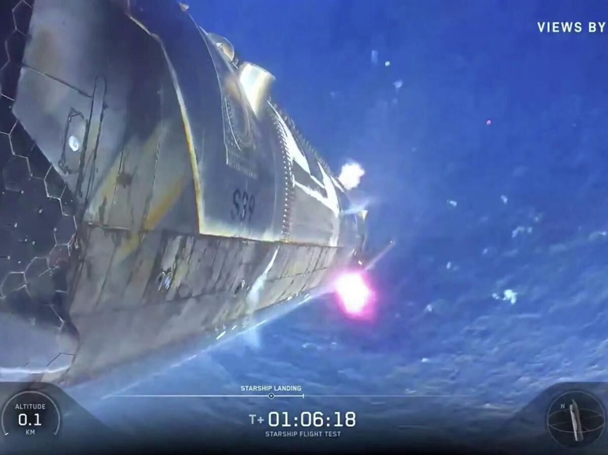    Starship вернулся на Землю после испытательного полета | © Фото : SpaceX/X