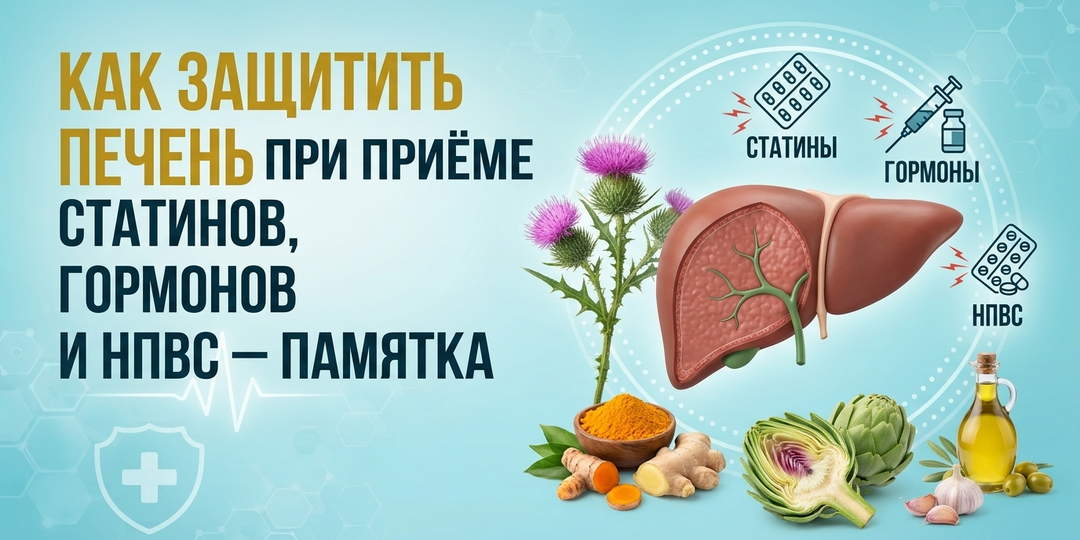 Как защитить печень при приёме статинов, гормонов и НПВС – памятка