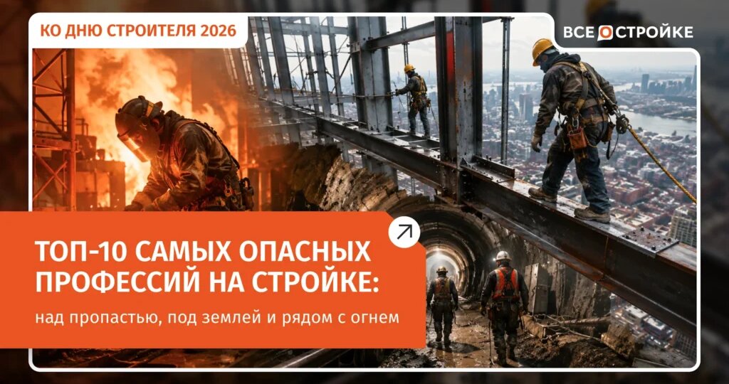 ТОП-10 самых опасных профессий на стройке: над пропастью, под землей и рядом с огнем