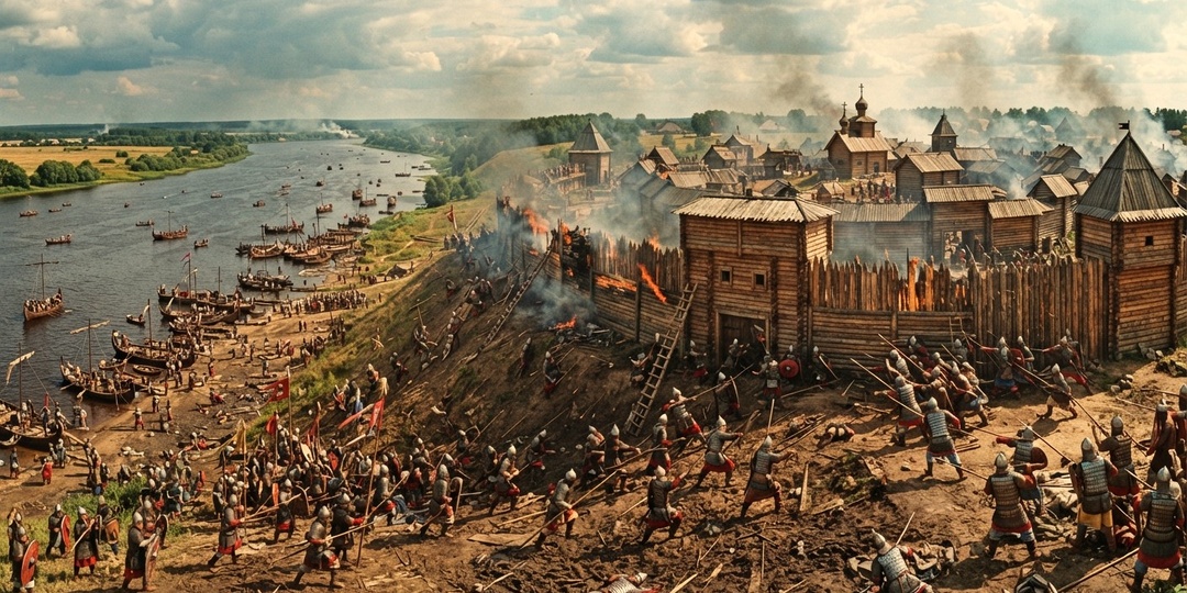 Осада Ярославля булгарами.