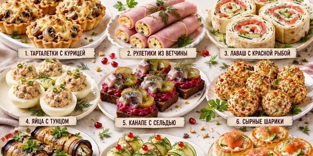 ШПАРГАЛКА: ЗАКУСКИ НА ПРАЗДНИЧНЫЙ СТОЛ ❤️