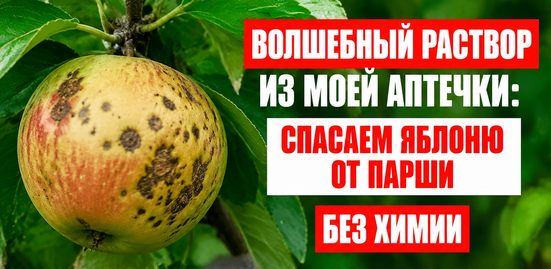 Волшебный раствор из моей аптечки: спасаем яблоню от парши без химии