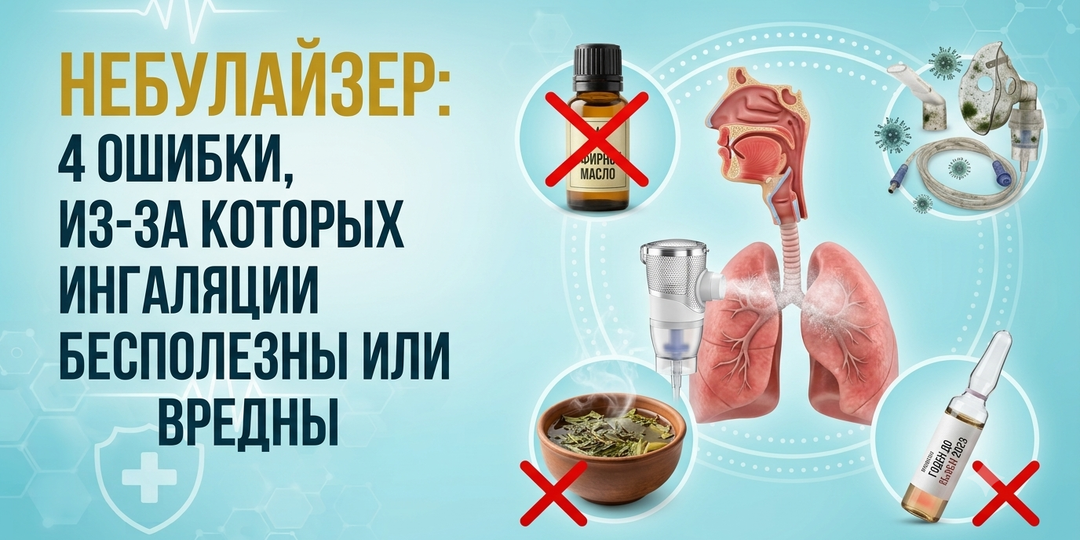 Небулайзер: 4 ошибки, из-за которых ингаляции бесполезны или вредны