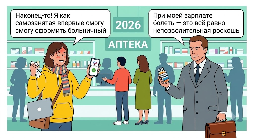 Самозанятые, ГПХ, декрет: полный гид по больничным 2026 года