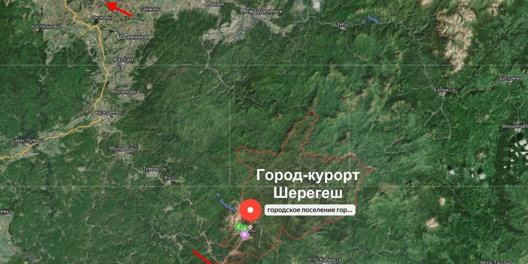 Шерегеш на карте