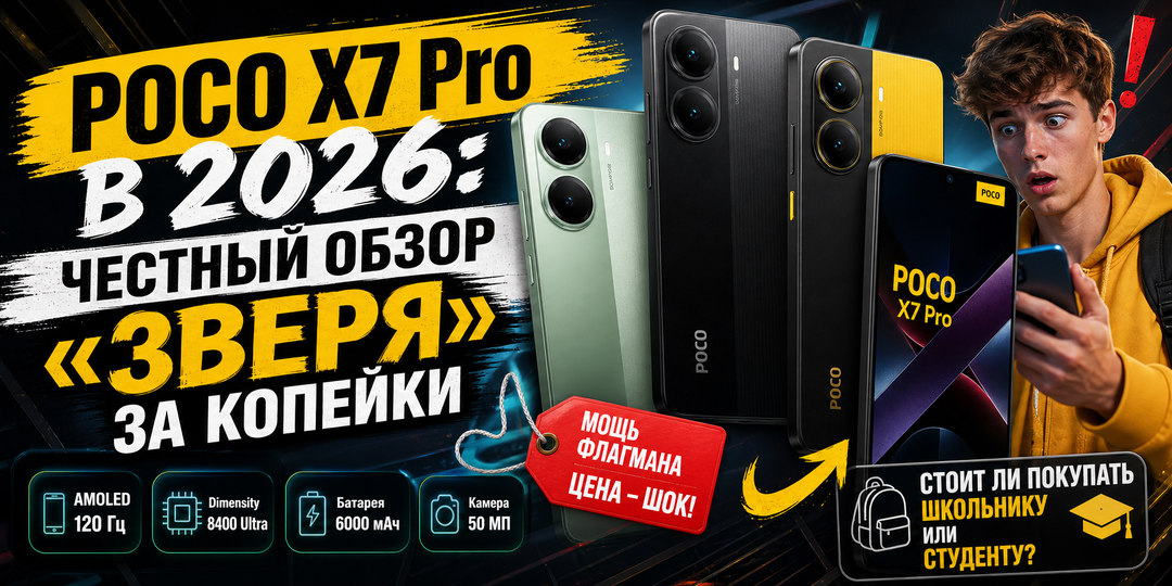 Poco X7 Pro в 2026: Честный обзор «зверя» за копейки — стоит ли покупать школьнику или студенту?