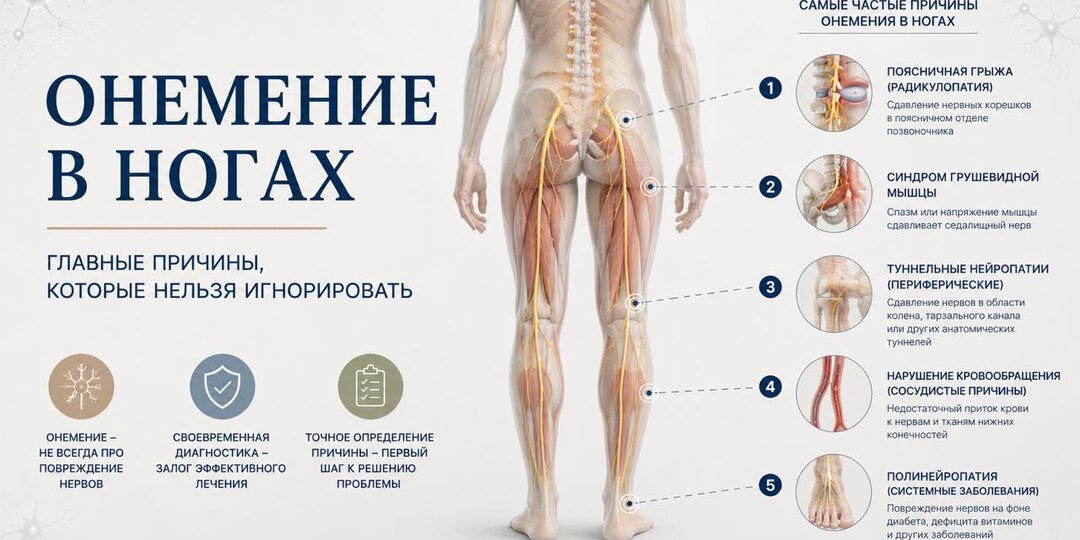 Онемели ноги или стопы — это защемило в пояснице?