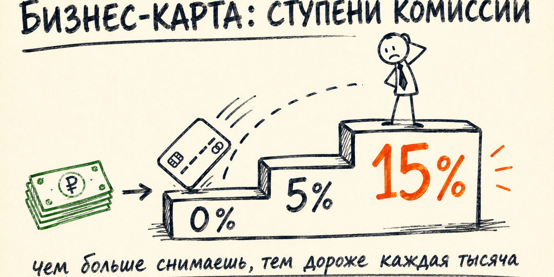 Бизнес-карта: снятие наличных дорожает ступенями и на верхней стоит 15%