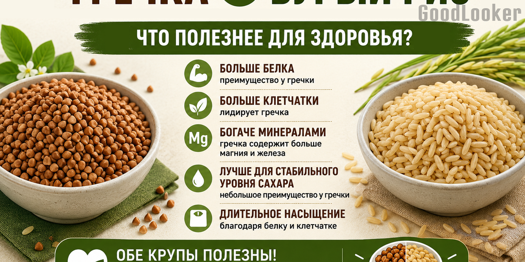 🥣 Гречка vs бурый рис: что полезнее для здоровья?