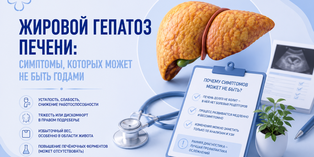 Жировой гепатоз печени: симптомы, которых может не быть годами