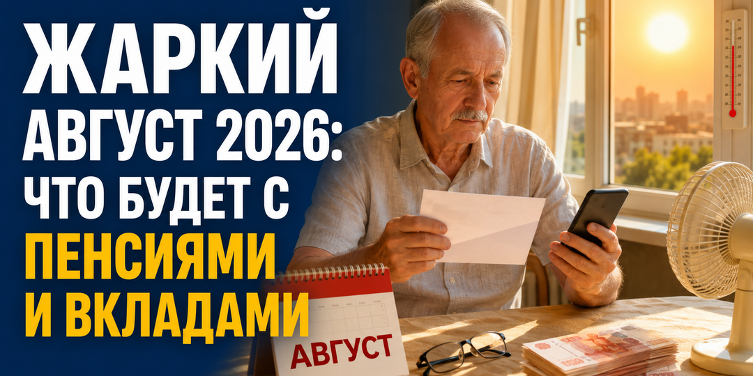 Жаркий август 2026: что будет с пенсиями и вкладами